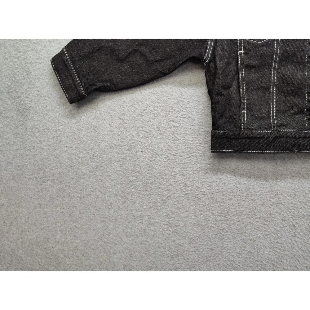 French Toast Boy Jacket XS Black Denim 100% Cotton Long Sleeve‎ Regular Pockets